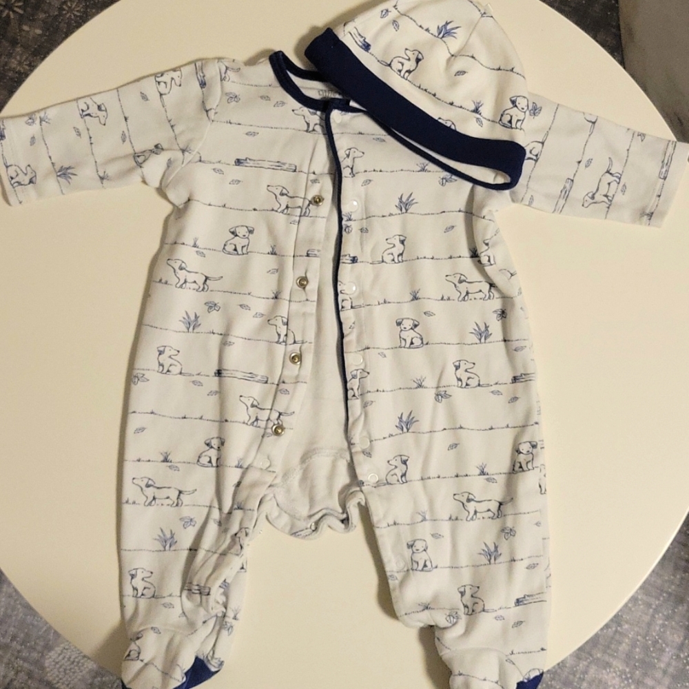Little Me Puppy Footie and Hat Set 6M